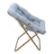 Flash Furniture Archer 28-in Oversized Portable Faux Fur Folding Saucer Chair, Dusty Aqua Faux Fur/Soft Gold Frame FV-FSC-027-DTAQ-SGD-GG - alternate 2